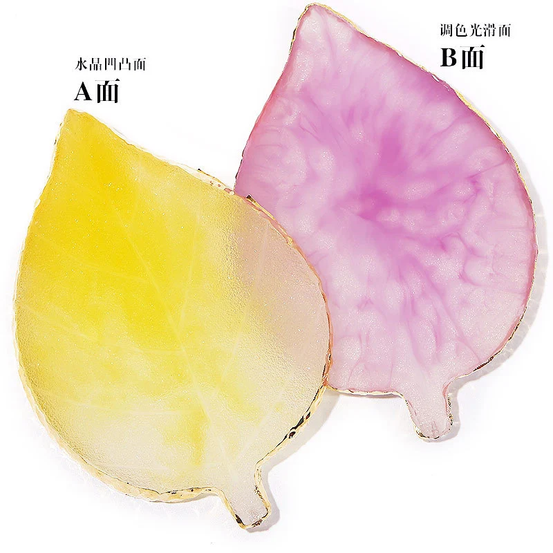 Paleta de colores de uñas de ágata de resina de hoja, paleta de esmalte de Gel, placa de pintura para mezclar y dibujar, estante de exhibición artístico para manicura, 1 Uds.