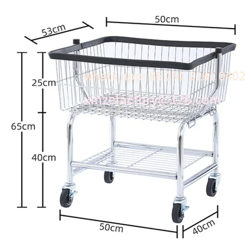 

Customizable Rolling Wire Laundry Cart