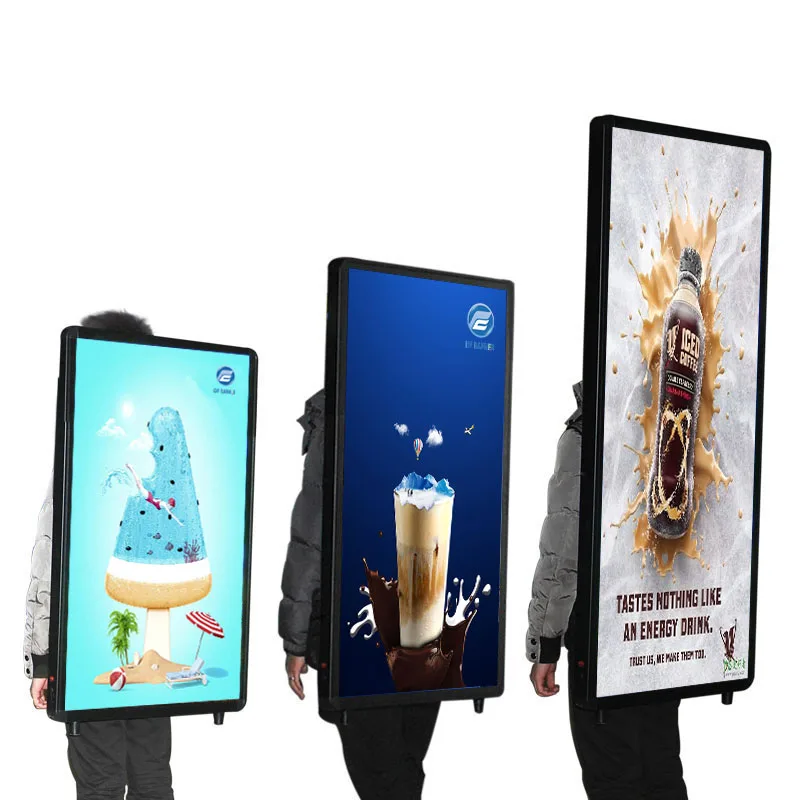 Outdoor Walking Backpack LED Light Box Customizable Hologram Billboard for Brand Advertising Promotion