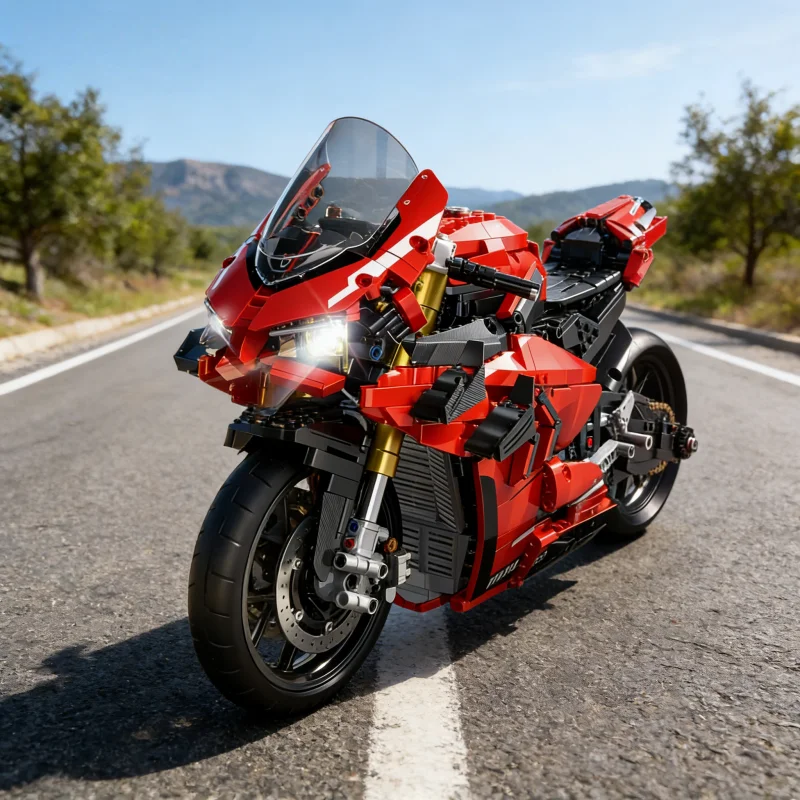 

Sport Bike Building Blocks Set - 1:5 Scale DIY Assembly Bricks Kit with Movable Parts for Adults Teens Gift