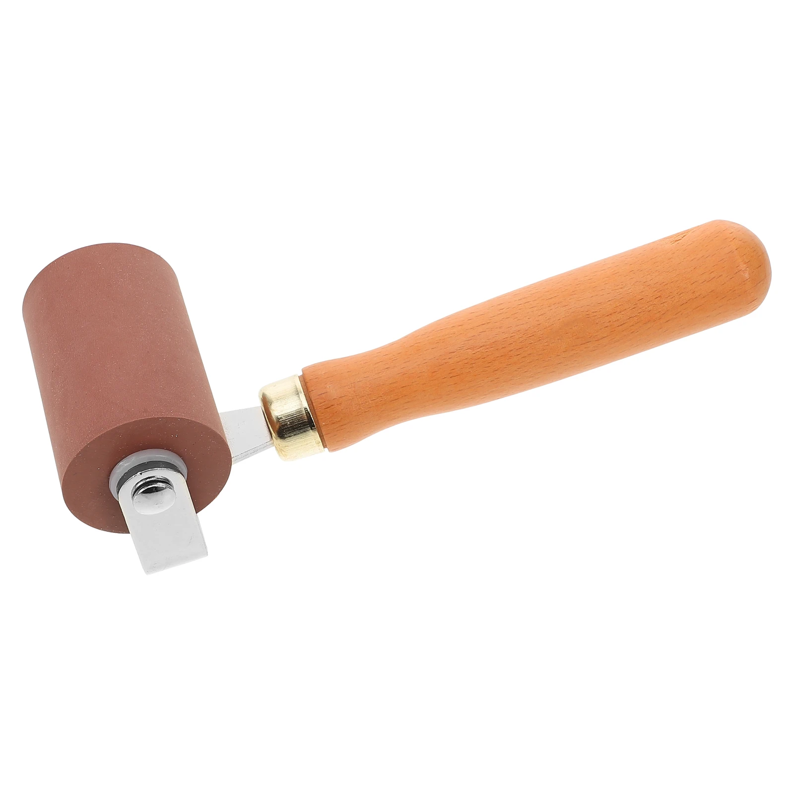 Rolo de impressão, aplicador de tinta de rolo de borracha de madeira confortável para aplicação de tinta suave, materiais de arte