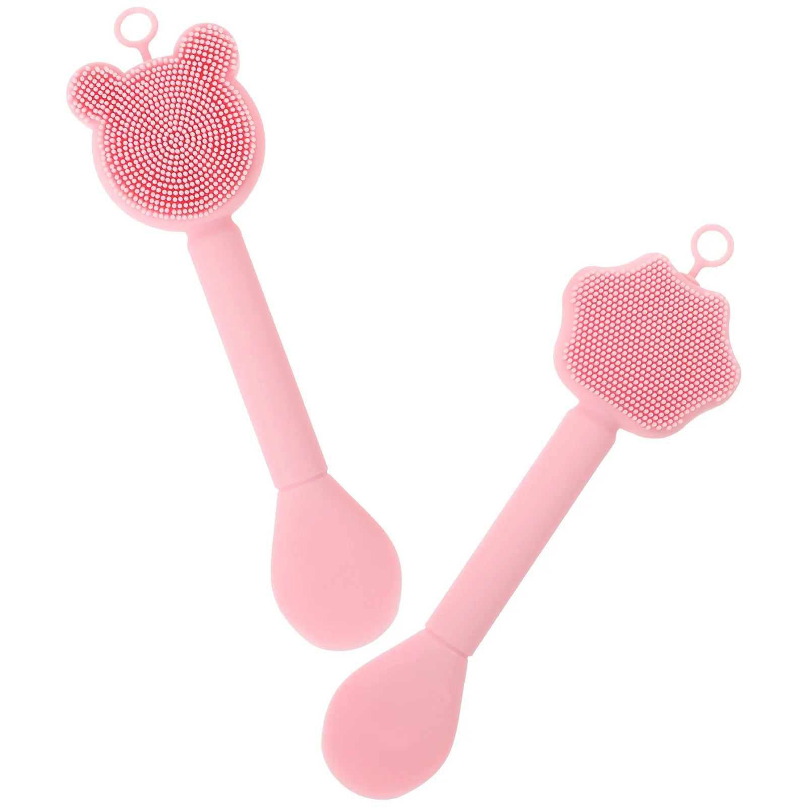 2 pezzi pennello per maschera facciale in silicone applicatore per maschera facciale a doppia estremità scrubber per la pulizia del viso morbido pelle del viso portatile leggera