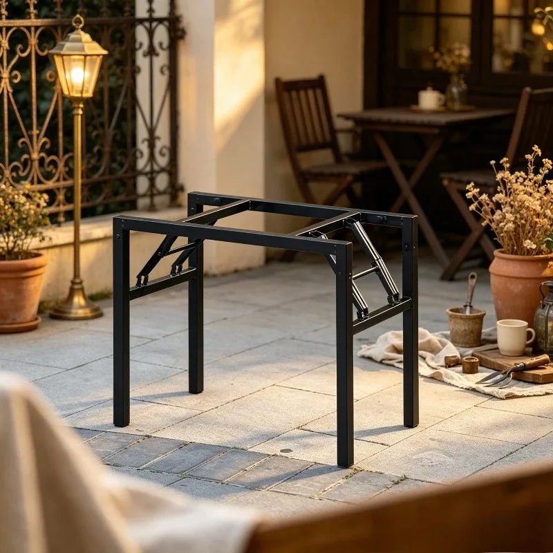 Folding Table Legs Stand, Heavy Duty Metal Support Bracket for Desk, Foldable Furniture Frame for Dining Table Workstation.