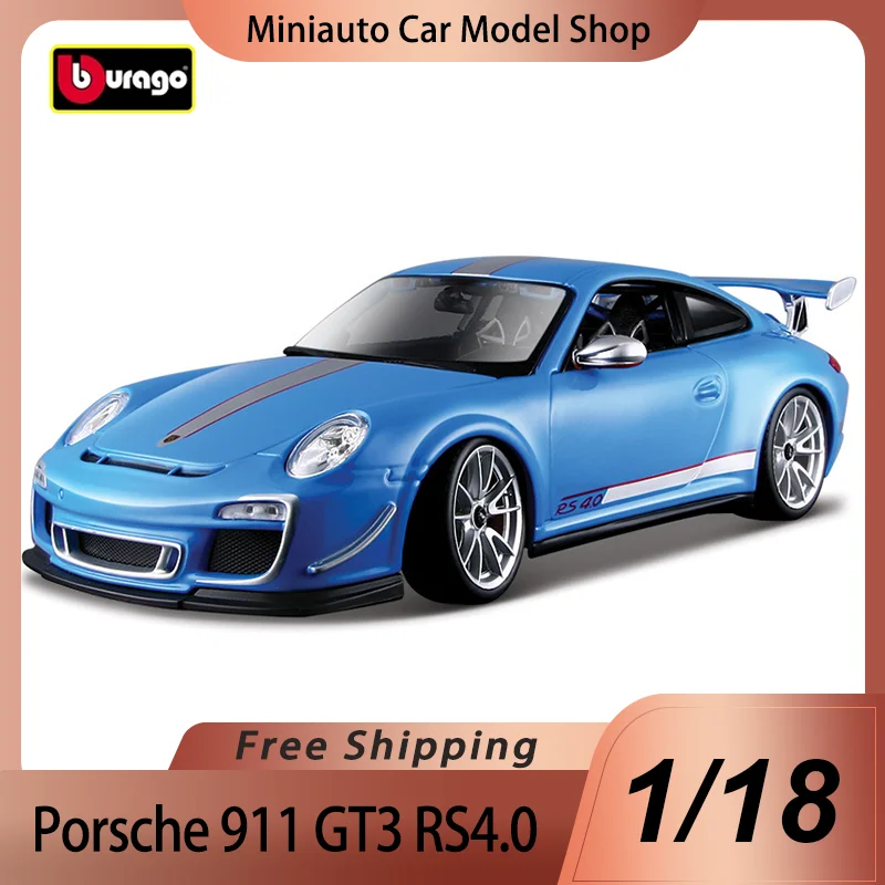 In Stock Special Offer Bburago 1:18 Porsche 911 Gt3 Rs 4.0 Alloy Miniature Diecast Model Porsche 911 Car Model Toys Kids Gift