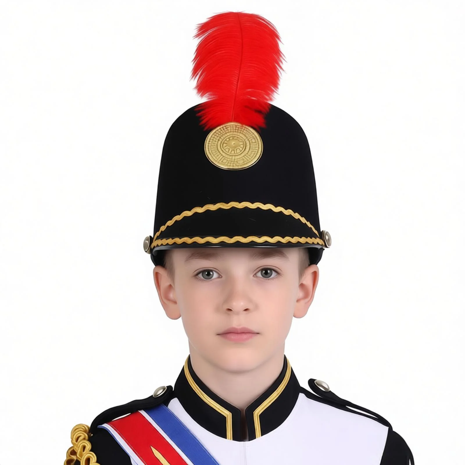 Drum Band Major Hat Stage Performance Soldier Confetti Cap Adult Teen Marching Band Drummer Circus Cosplay Predator Costume Hat