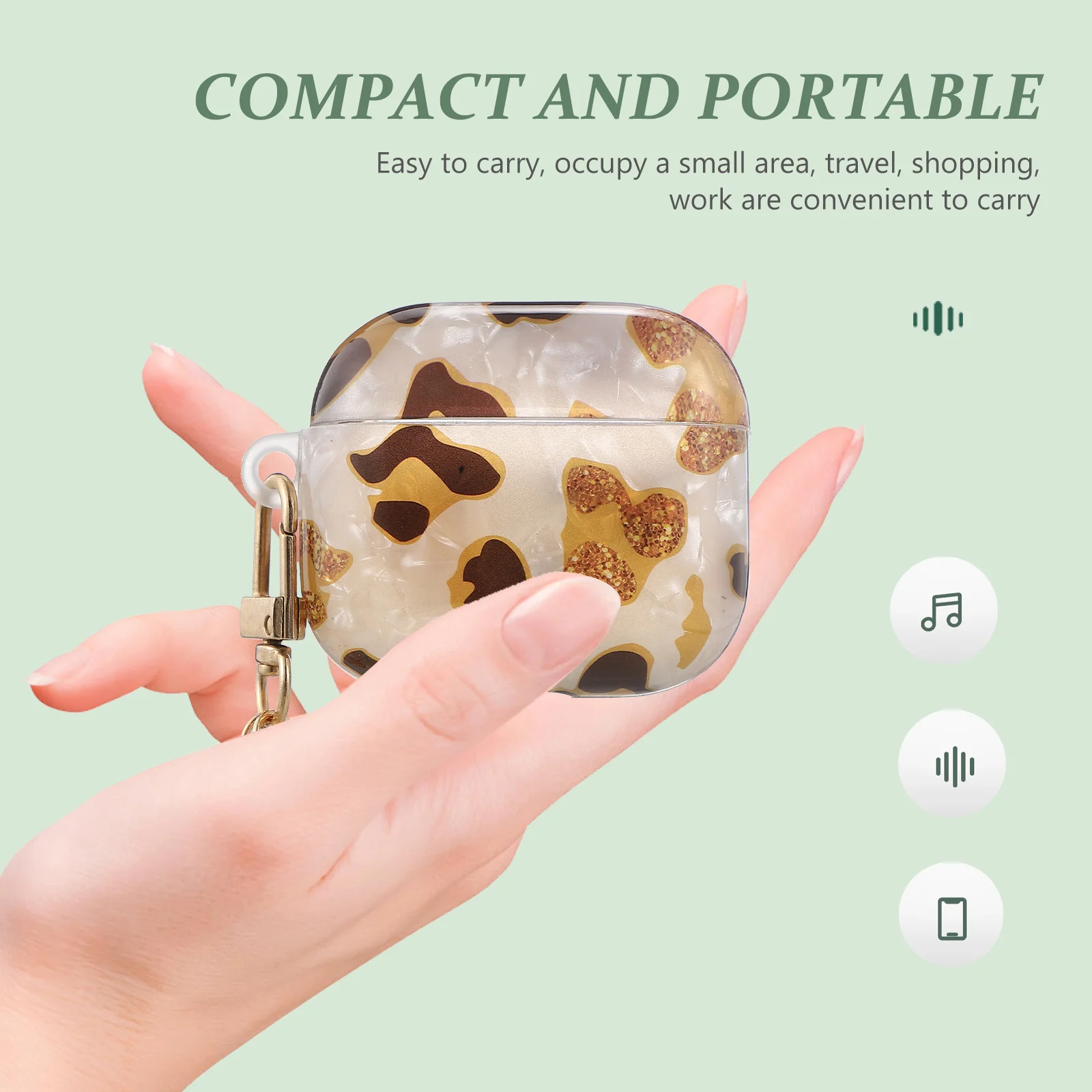 

Leopard Earphone Protector Scratch Resistant Lightweight Tpu Cover Portable Wireless Earphone Case Decorative Compatible