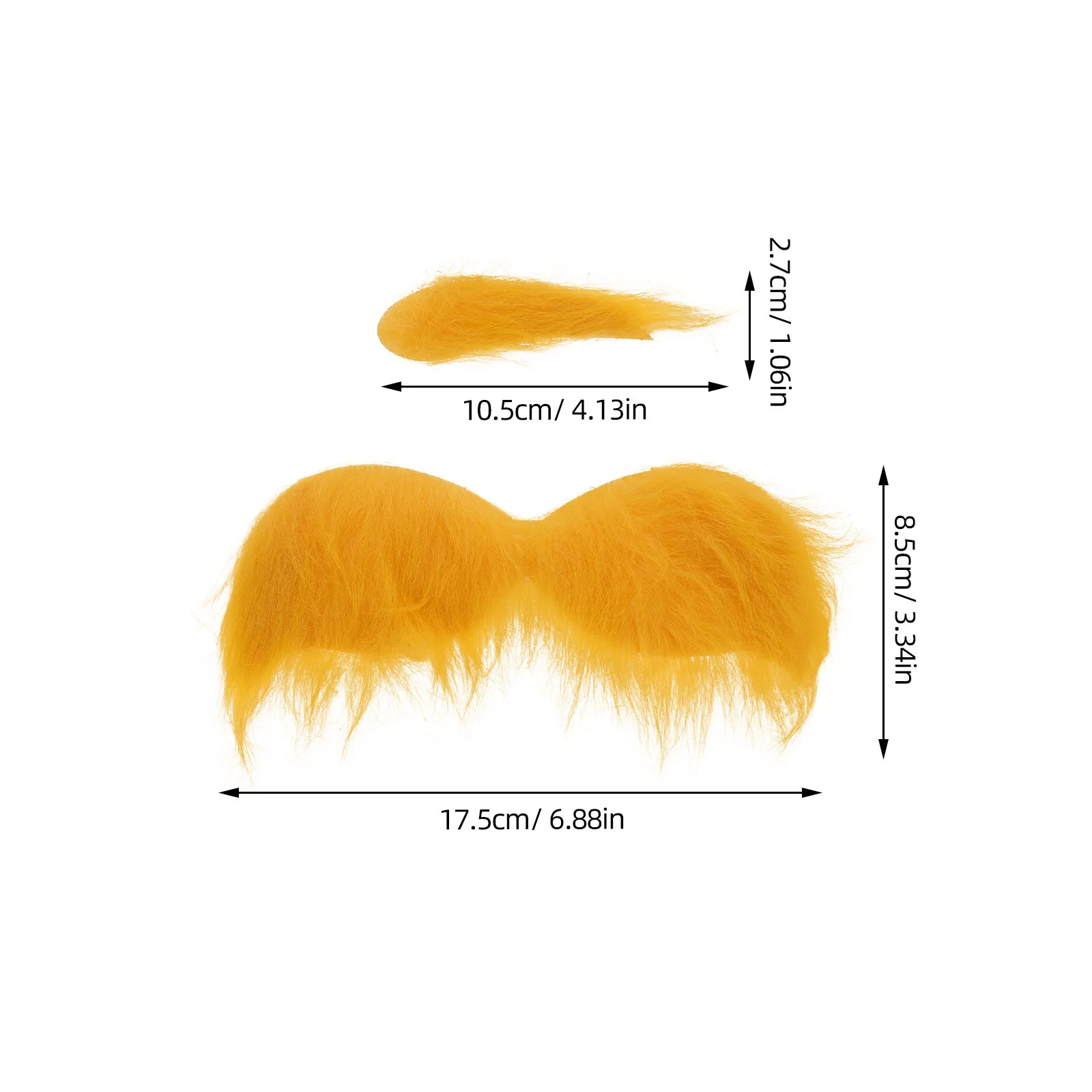 1 set 1 Set Yellow Artificial Beard Eyebrow Cosplay Fake Mustache Lightweight Faux Party Prop Stage Costume Decorative Accessory