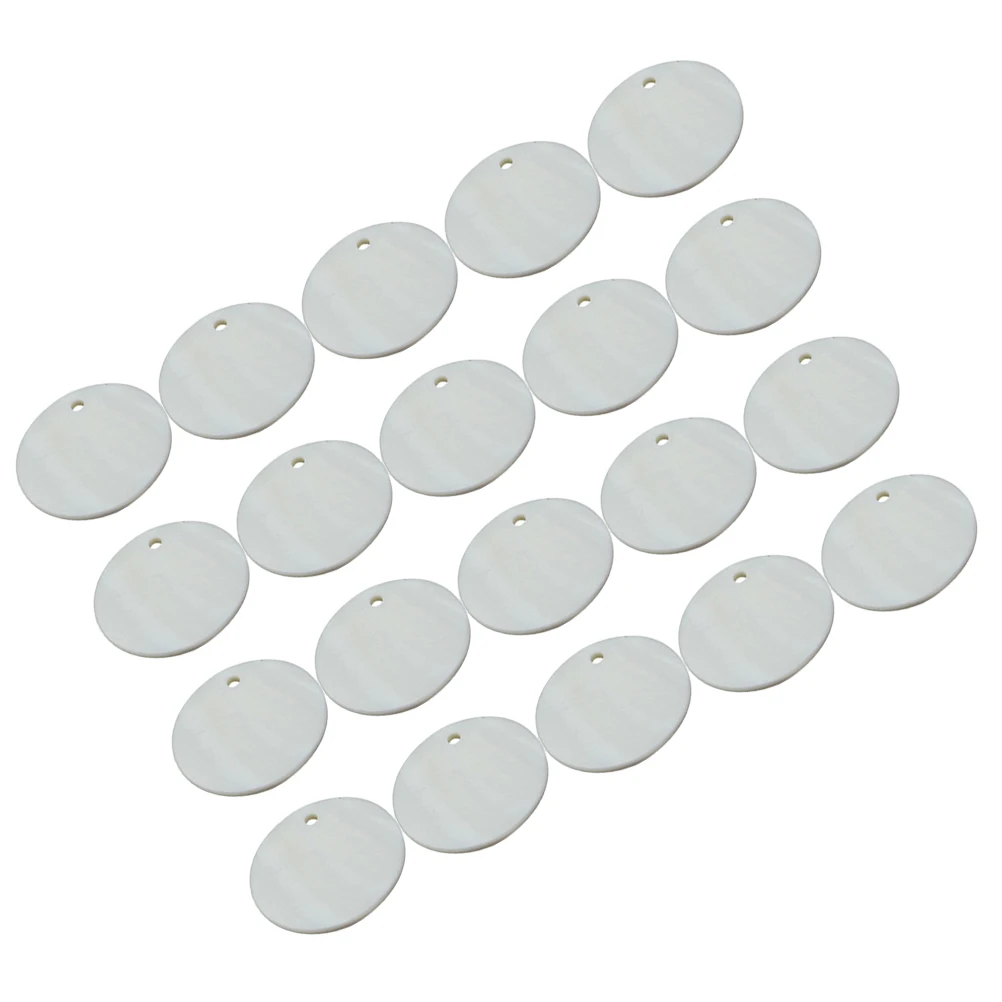 

20 PCS Shell Sheet Accessories Beach Freshwater Flat Round Beads Indoor Seashells for Earrings Circle Cut with Holes