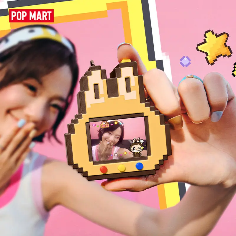 POPMART Labubu The Monsters SHAKE A DRINK GAMING HANDHELD Blind Box Pixel Pendant Bag Hanging Ornament Collectible Accessory