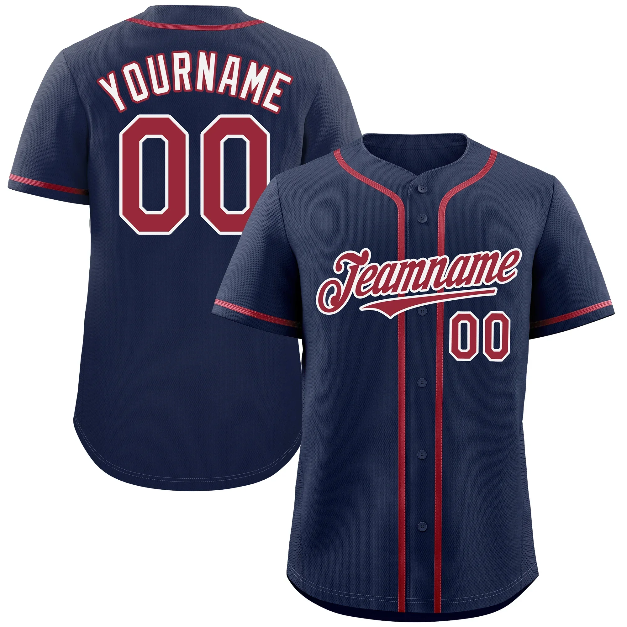 

Personalzied Unisex Classic Style Baseball Jersey Printed Team Name Number Lightweight Training Short Sleeve Shirt