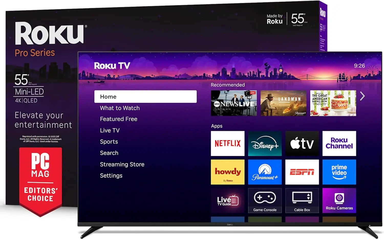 

Телевизор Mini-LED – RokuTV с голосовым пультом дистанционного управления Backlit Voice Remote Pro – Плоский 4K QLED-телевизор с частотой обновления 120 Гц и Dolby Vision IQ