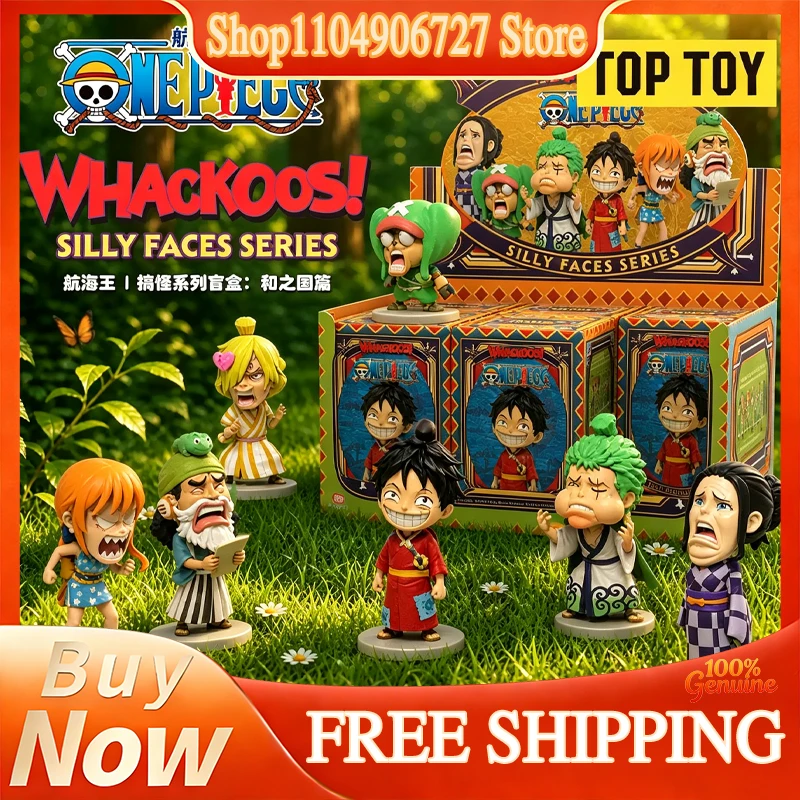 TOPTOY One Piece Blind Box Whackoos Silly Faces Series Wano Country Arc Collectible Figure Desktop Ornament Gift For Anime Fans