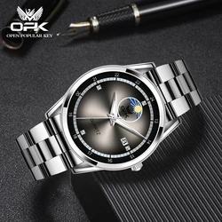 OPK brand luminous waterproof calendar steel band men's quartz watch 8146