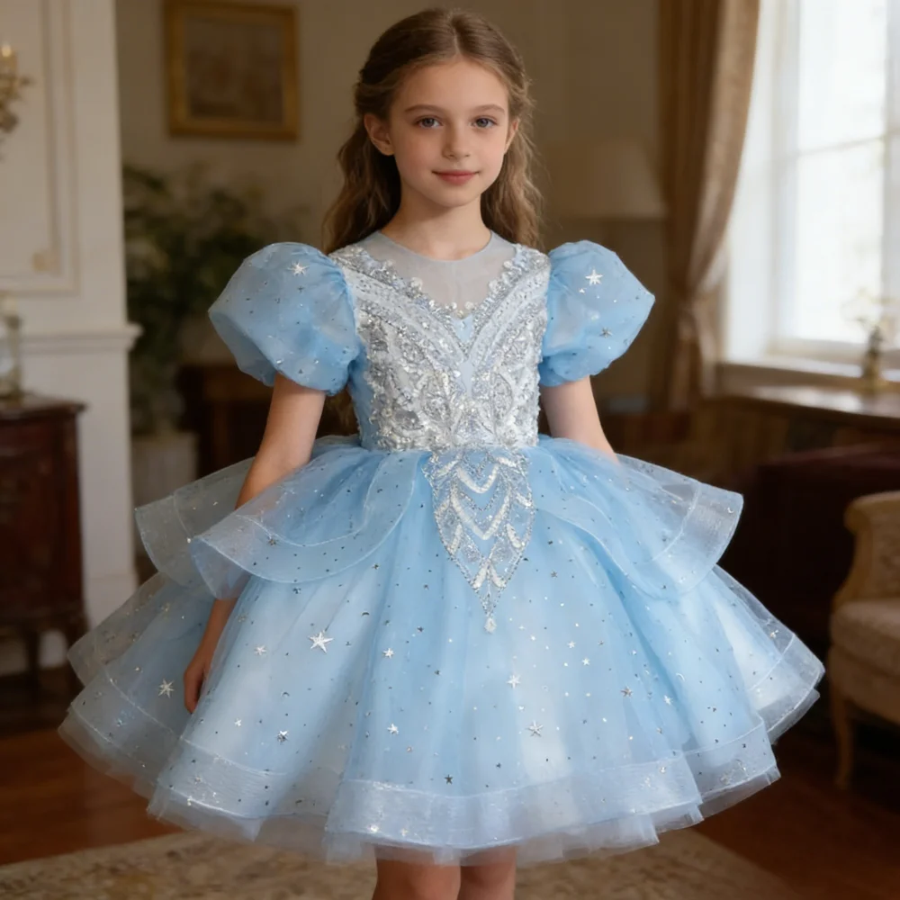 Teen Girls Clothes Birthday Party Dress Pageant Host Outfit Flower Girl Performance Formal Wear Princess Piano Recital Gown Kids