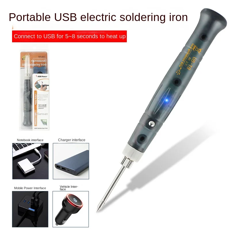 

Portable USB Soldering Iron Kit 5V8W Mini Handheld Electric Welding Pen