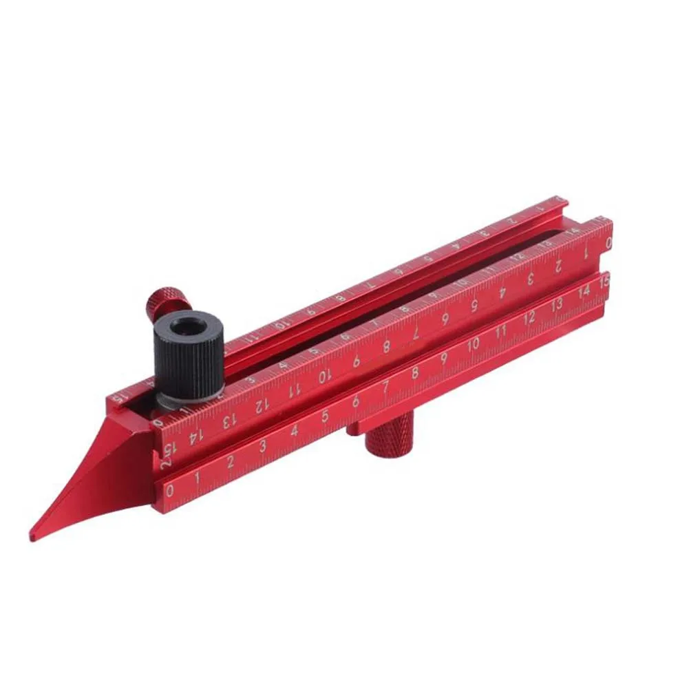 Aluminum Alloy Gauge 4 Sided Marking Tool Covered Measurements Four Sides Horizontal Edge Marking Powerful Magnetic End