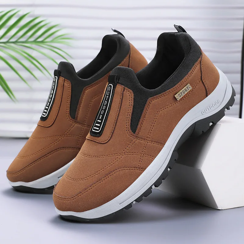 Men's shoes 2026 summer new item solid color versatile single shoe hiking shoes soft soled casual walking shoes