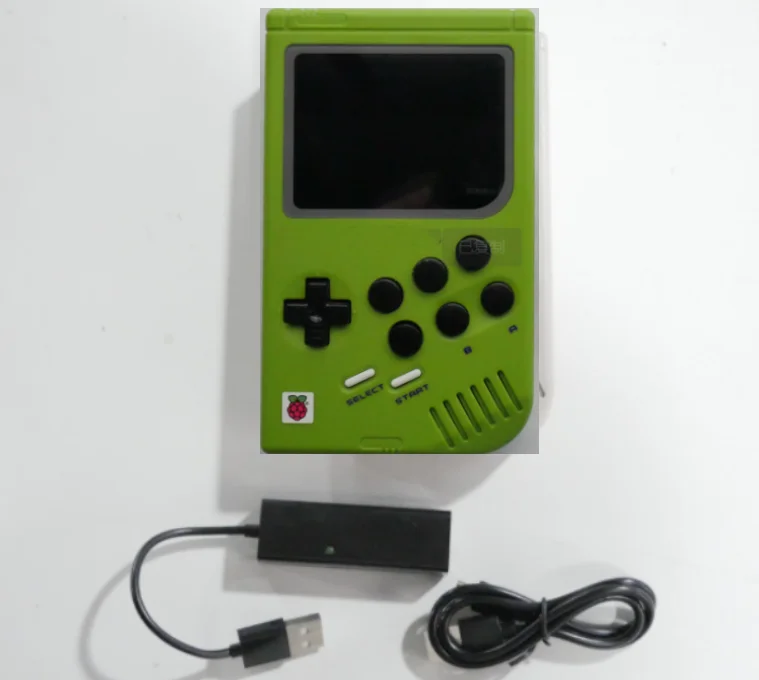 

Classic Raspbian handheld console design with green color