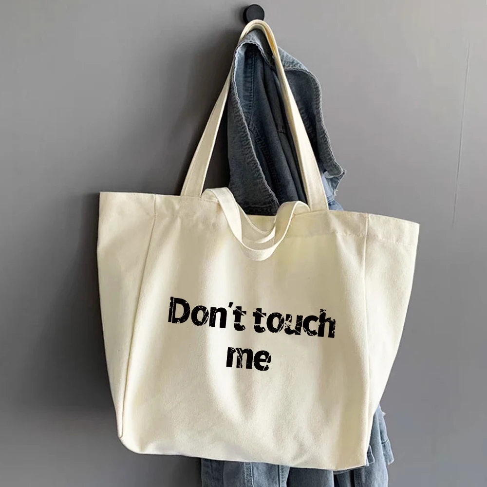 Foldable Reusable Women Shopping Bags Casual Student Canvas Tote Bags Shopper Bags 2022 Walls Pattern Print Shoulder Bag Handbag