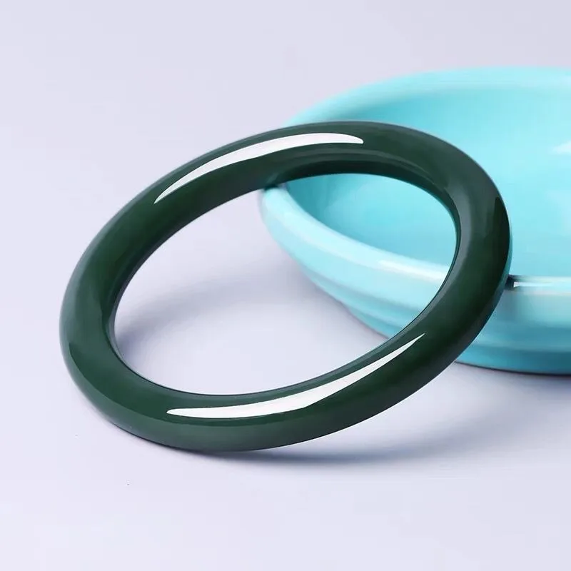 Classic Vintage Ethnic Style Green Round Bar Bracelet