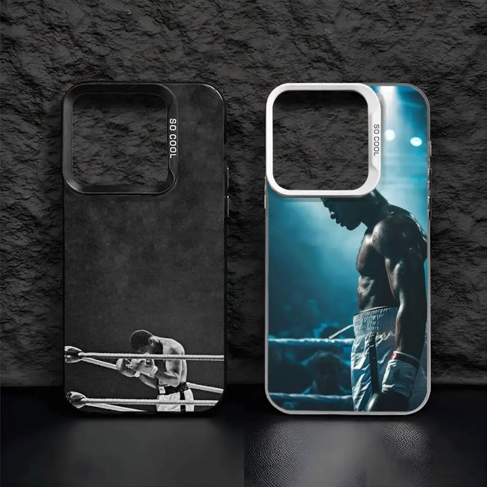 1pc Muhammad Ali Inspirational Boxing Legend Phone Case For iPhone17, 16,15,14,13,12 Pro Max Black Candy Matte Shockproof Cover
