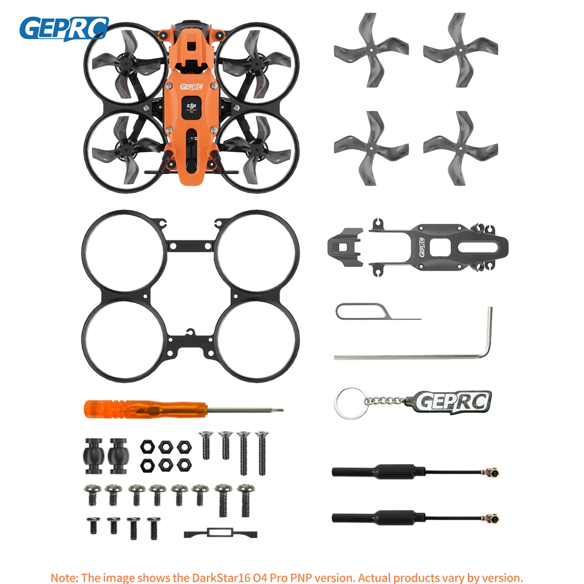 GEPRC DarkStar16 1.6 بوصة طائرة بدون طيار FPV O4 Air Unit Pro 14800KV Motor RC Freestyle Quadcopter برتقالي رمادي مع WTFPV SPEEDX2
