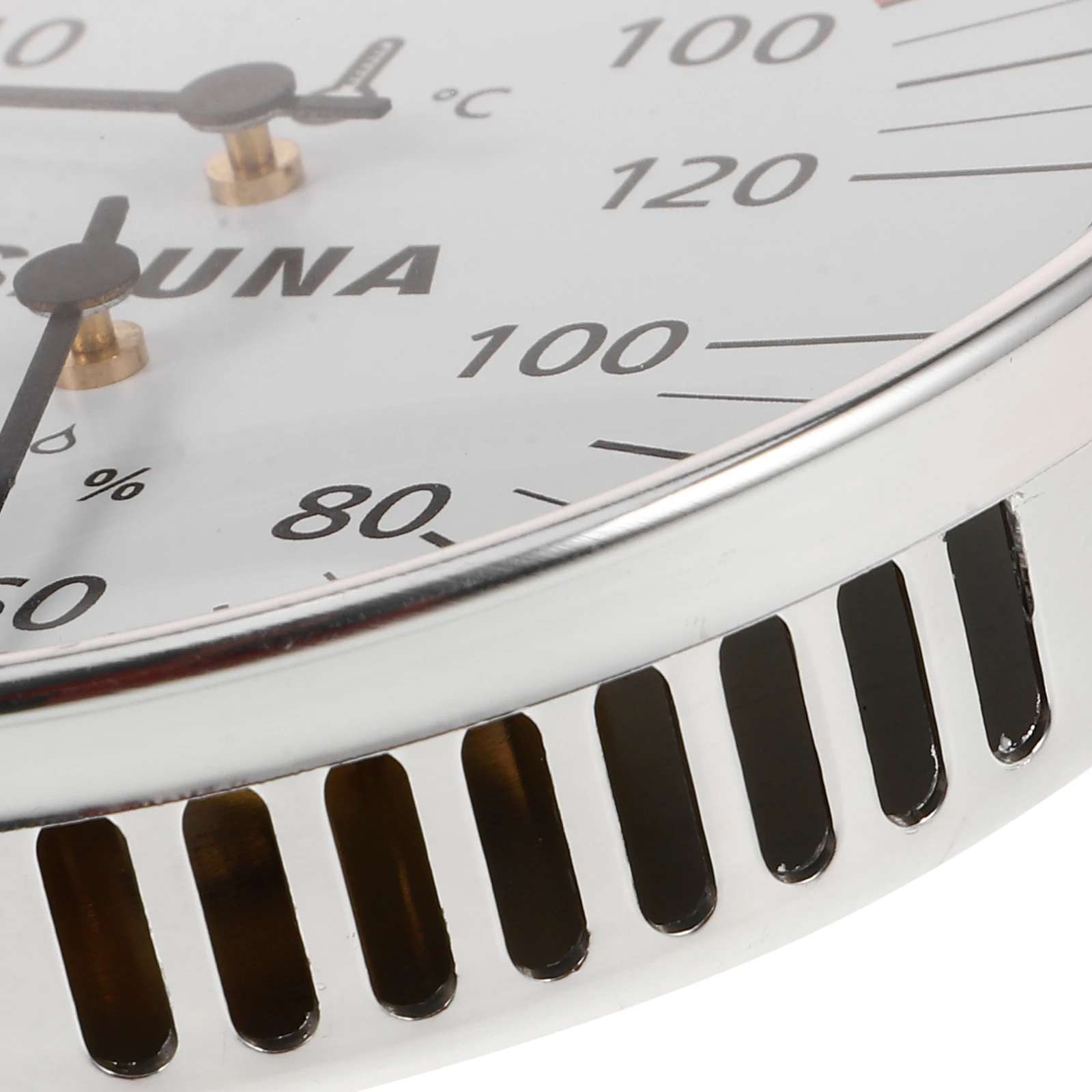 Termómetro higrómetro para sala de Sauna, montaje en pared de acero inoxidable, medidor de temperatura y humedad, juguete para baño interior, accesorio para Spa