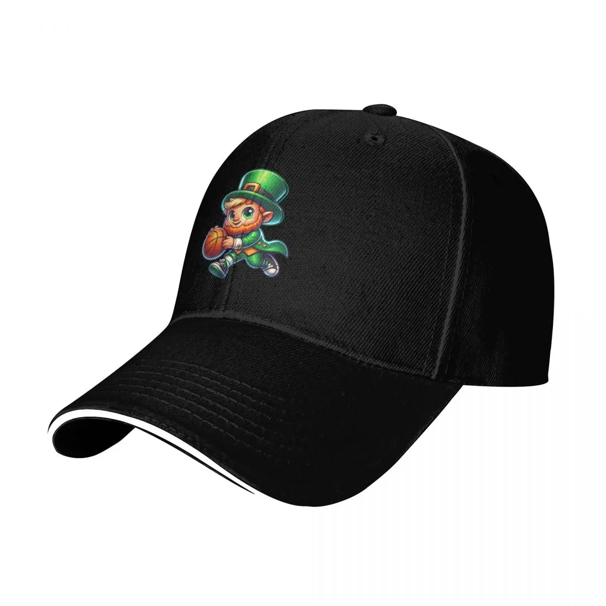 leprechaun playing basketball Baseball Cap Sun Protection UPF 50+ Breathable Mesh Back Adjustable Buckle Closure