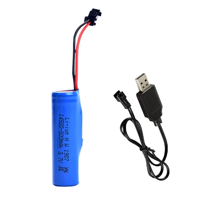 Akumulator litowo-jonowy 14500 3.7V 500mAh z wtyczką SM-2P, idealny zamiennik do samochodów kaskaderskich, łodzi, czołówek, ciężarówek i zabawek. — zdjęcie produktu 6