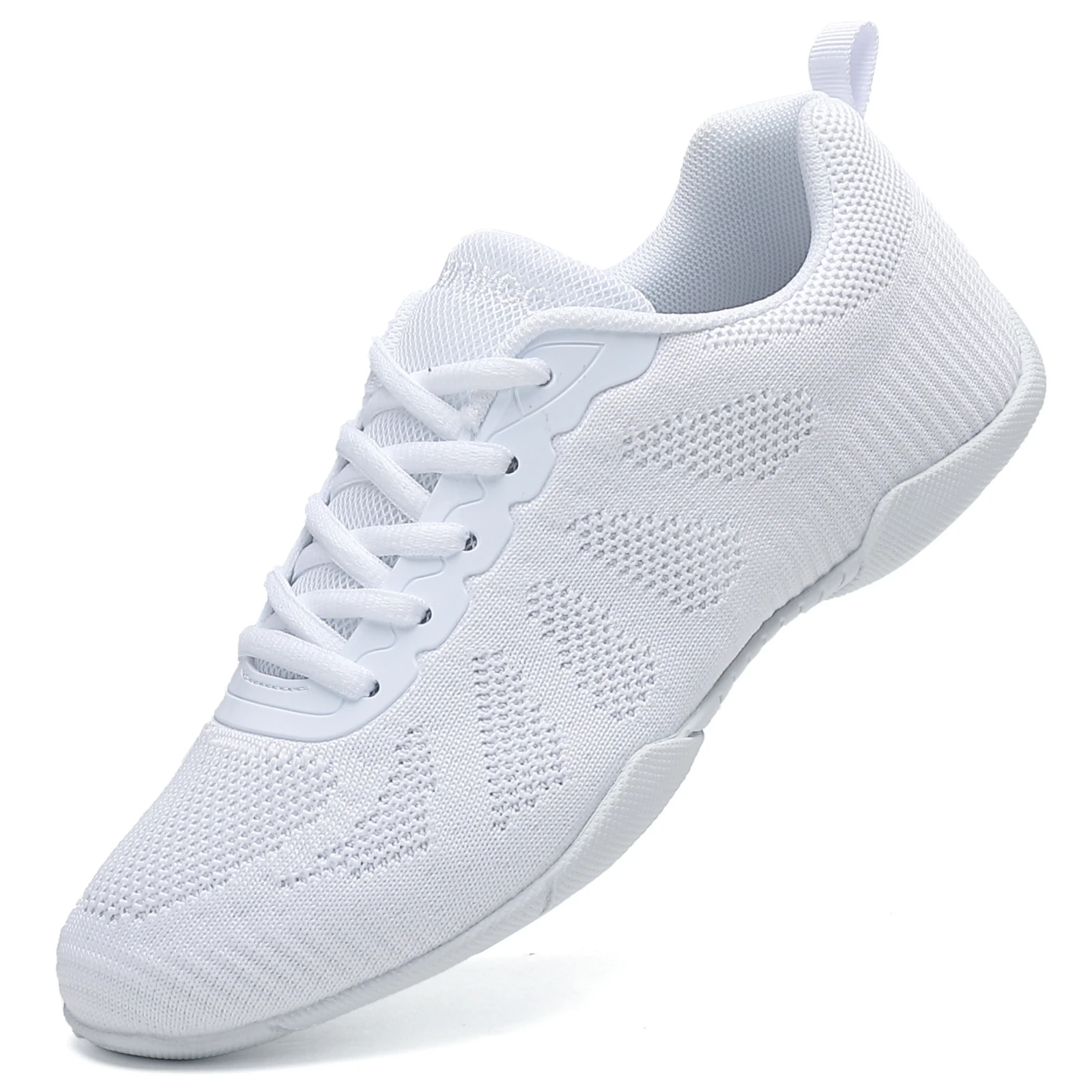 Marwoo 2316 Cheer Shoes Girls White Hip-hop Dance Shoes Youth Cheerleading Sports Gymnastic Training Athletic Shoes