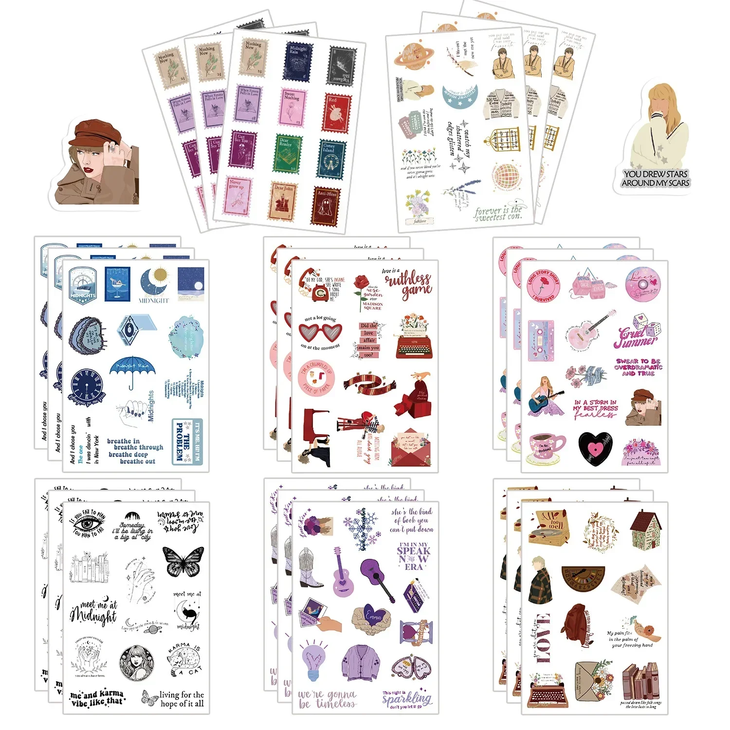 8pcs A Set Character Life Style Gu Card Stickers DIY Handbook Small Mobile Phone Case Decoration Korean Style Stickers