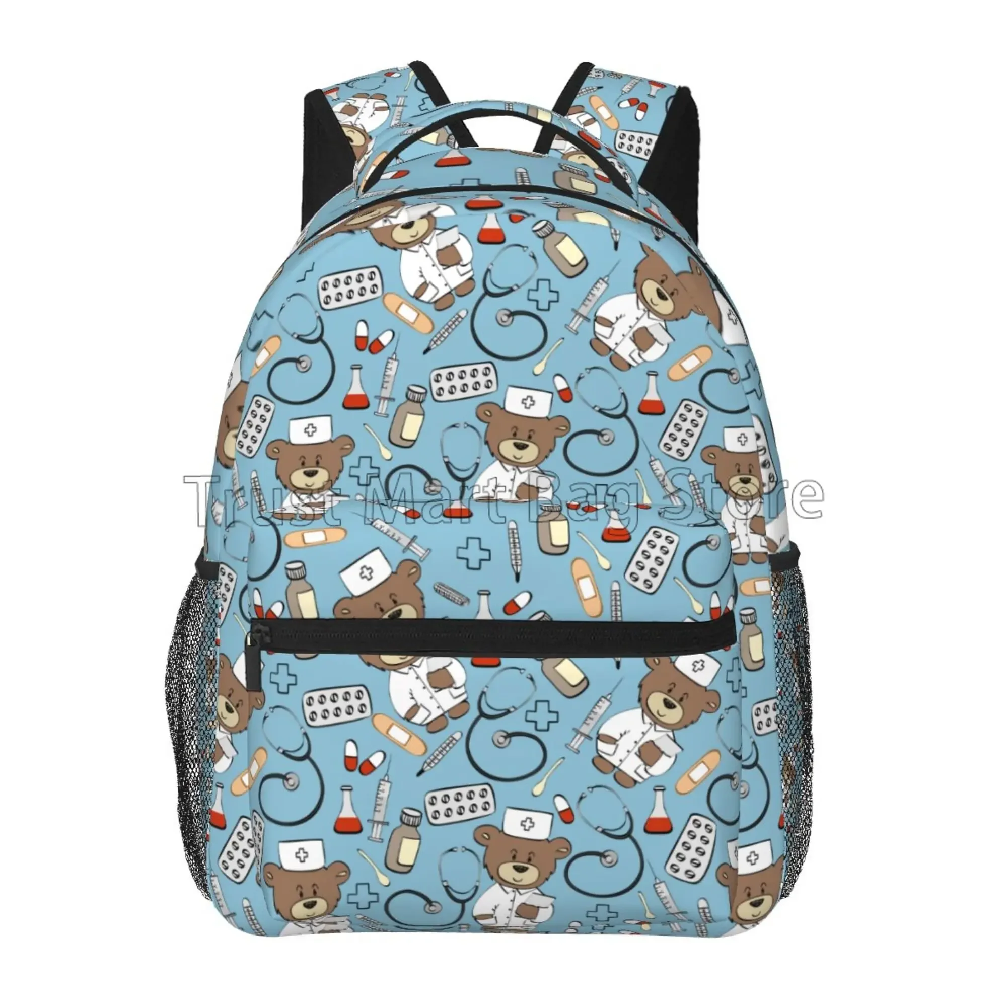 حقيبة ظهر لطيفة على شكل دكتور الدب للنساء والفتيات حقيبة كمبيوتر محمول متينة كاجوال حقيبة نهارية للطلاب الجامعيين حقيبة سفر خفيفة الوزن للمشي لمسافات طويلة