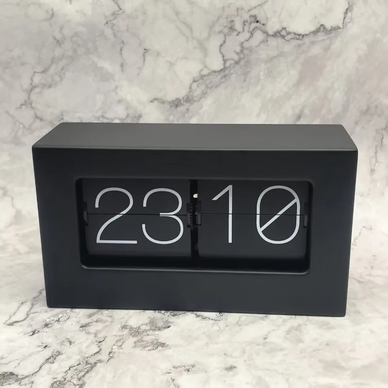 Automatic page turning clock Retro simple home living room clock Large mechanical page turning clock