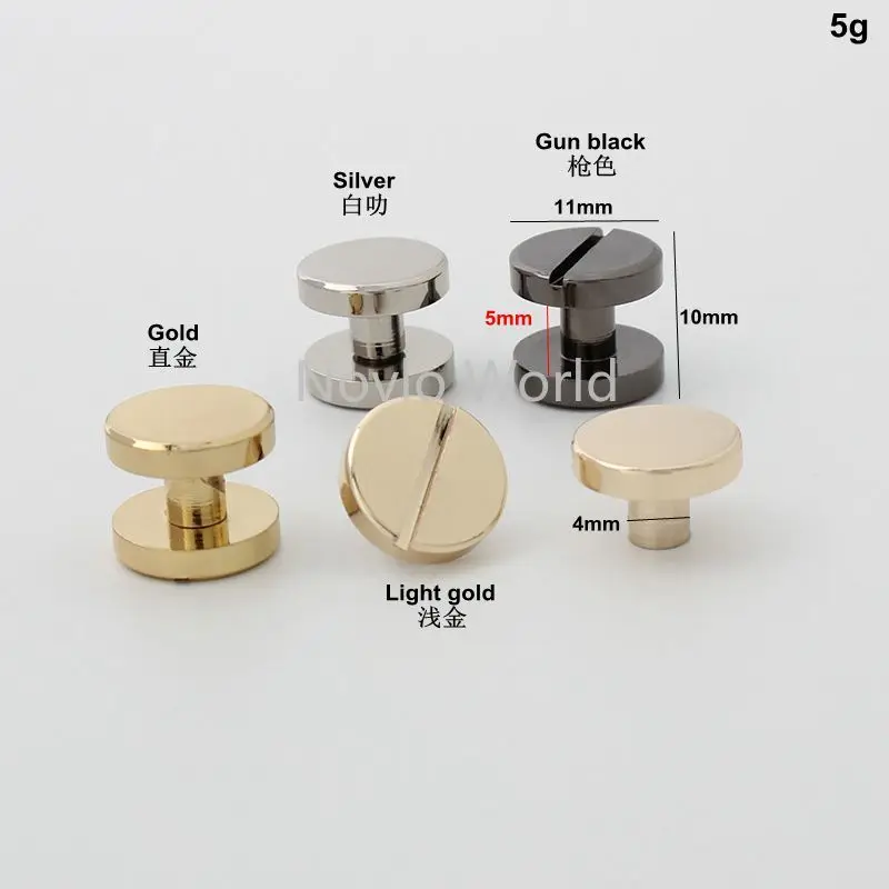 50 pieces 11X5mm 11X8mm screw rivet studs Copper material round flap for handbags wallte Shoulder Bags Leather craft accessories