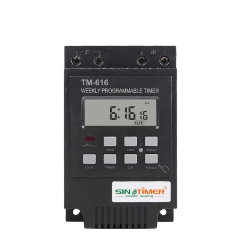 TM616B Digital Timer Switch 12V/110V/220V Electronic Weekly Programmable Relay Timer Din Rail Moun Intelligent Timer Controller