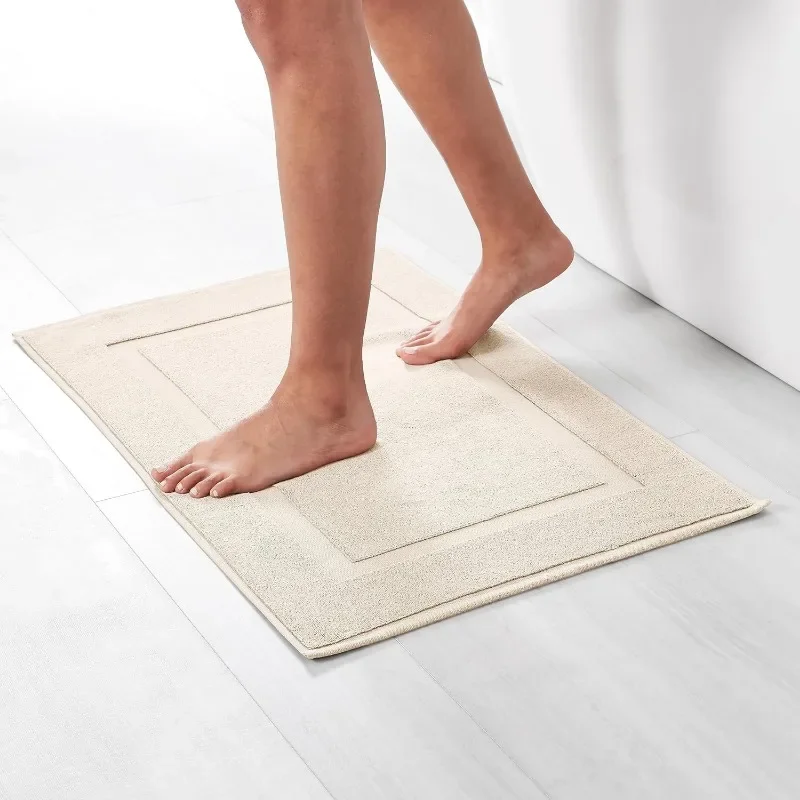 Cotton, Absorbent, Machine Washable, Soft Banded Bath Rug Mat for Bathroom Floors, Tub and Shower, 20