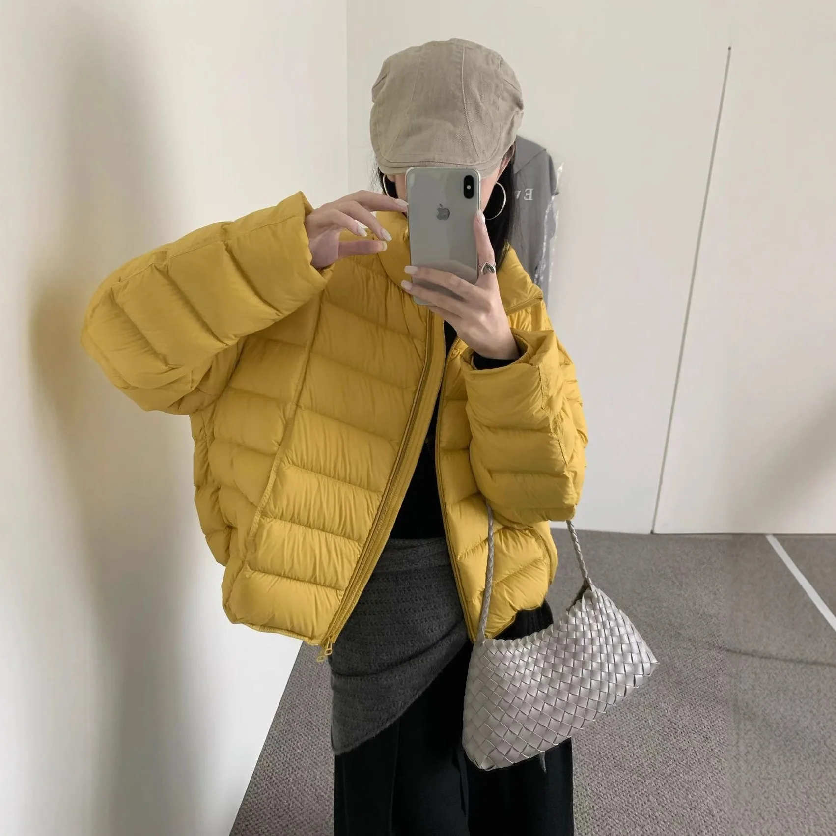 Damska krótka kurtka puchowa - Nowy styl jesienno-zimowy, modna kurtka puchowa z podwójnym kołnierzem, ciepła, gruba, uniwersalna, modna.