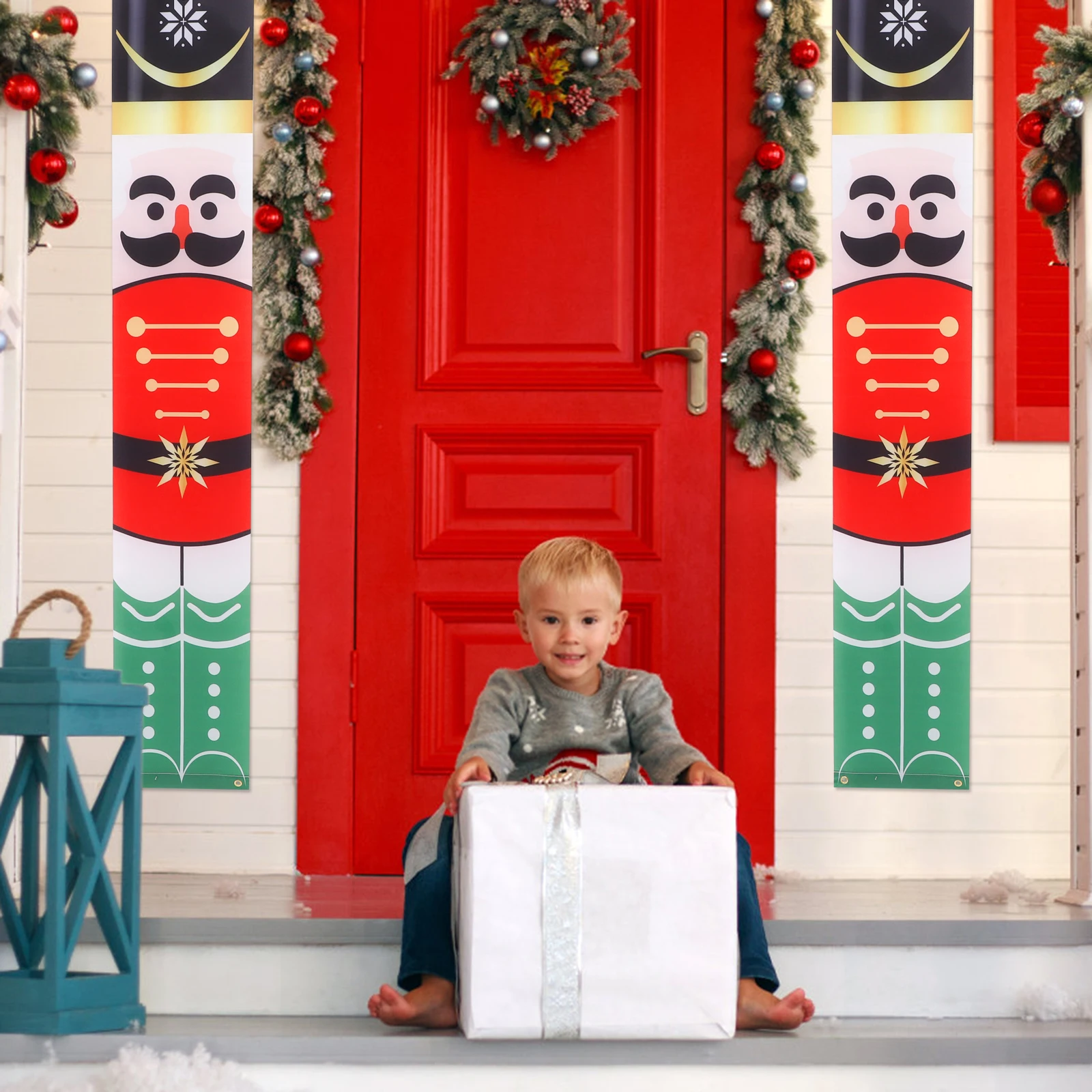 

Christmas Door Banner Cartoon New Year Merry Christmas Party Supplies Outdoor Decor Holiday Season House Dressing