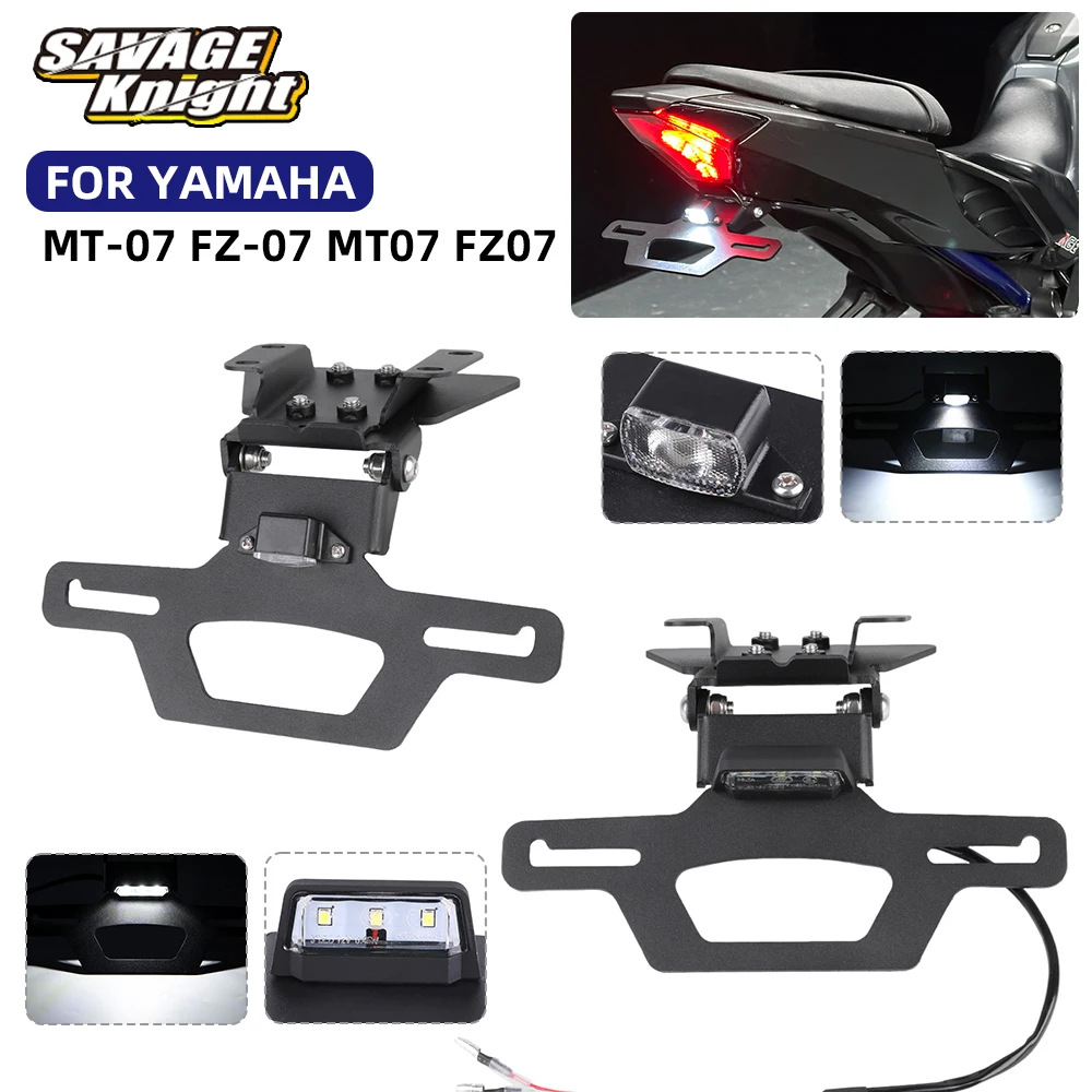 

2024 MT-07 Tail Tidy Fender Eliminator Kit For YAMAHA MT07 FZ-07 2014-2023 Foldable Adjustable License Plate Bracket Holder