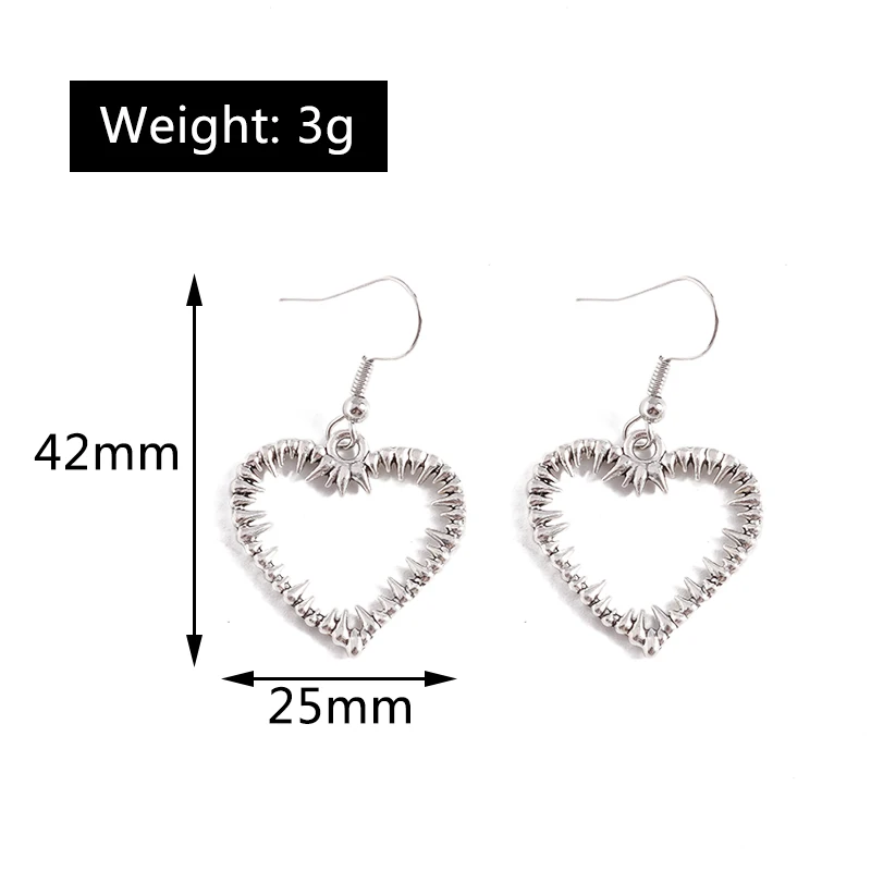 Ethnische Legierungs-Ohrringe mit Herzanhänger für Damen und Mädchen, Party- und Festival-Schmuck, Geschenke – Detail 4