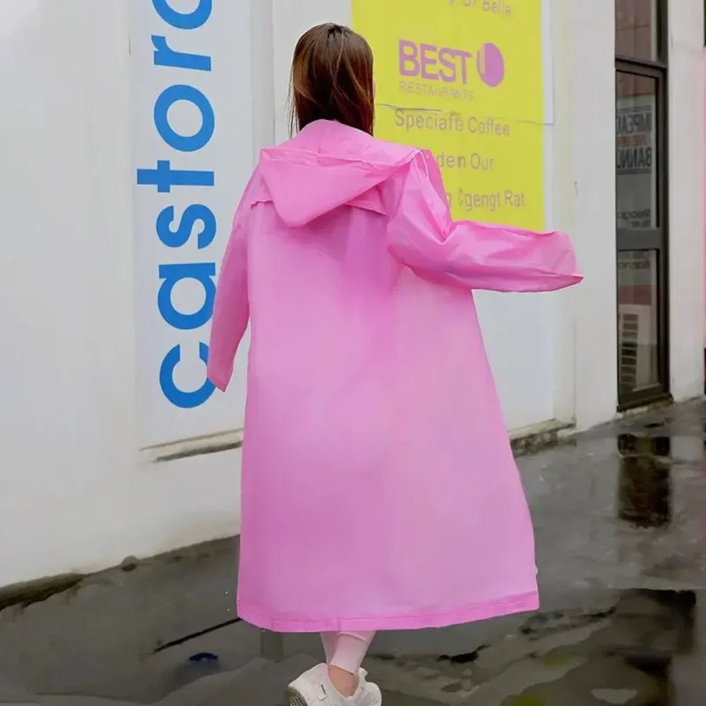 1Pcs EVA Long Waterproof Raincoat for Adults Unisex Travel Hooded Raincoat with Drawstring Suitable for Fishing and Camping