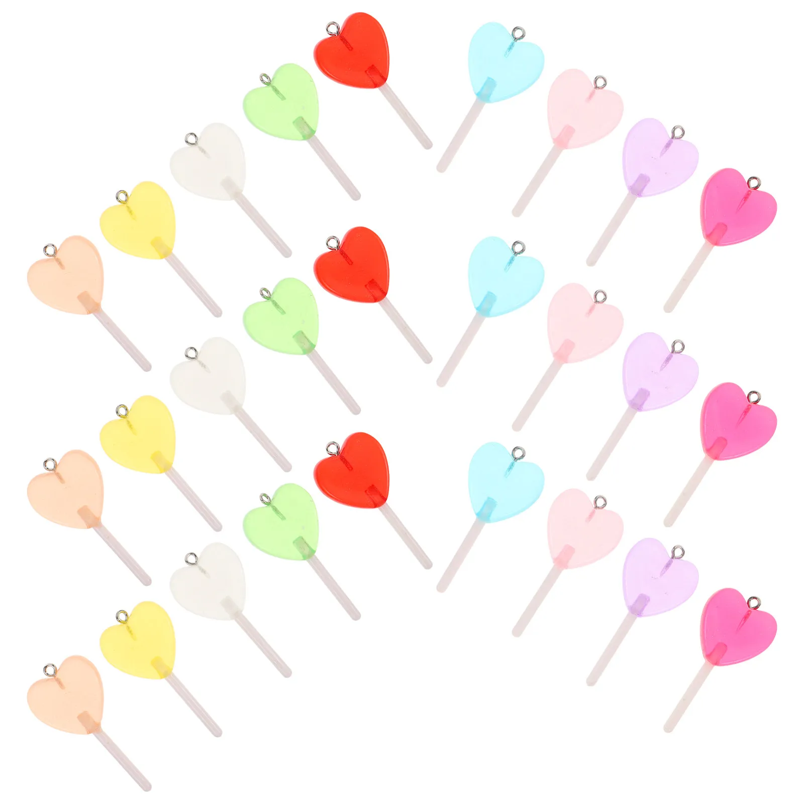 40Pcs Lollipop Shaped Resin Charms Bright Lasting Colors Candy Pendant Charms for Jewelry DIY Earrings Bracelets Keychains