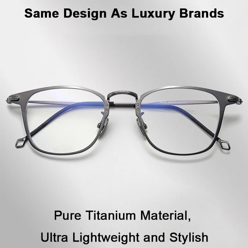Japanese Luxury Brand Replica Fashionable Retro Square Eyewear Luxury Ultra Light Pure Titanium Business Men's Glasses Frames