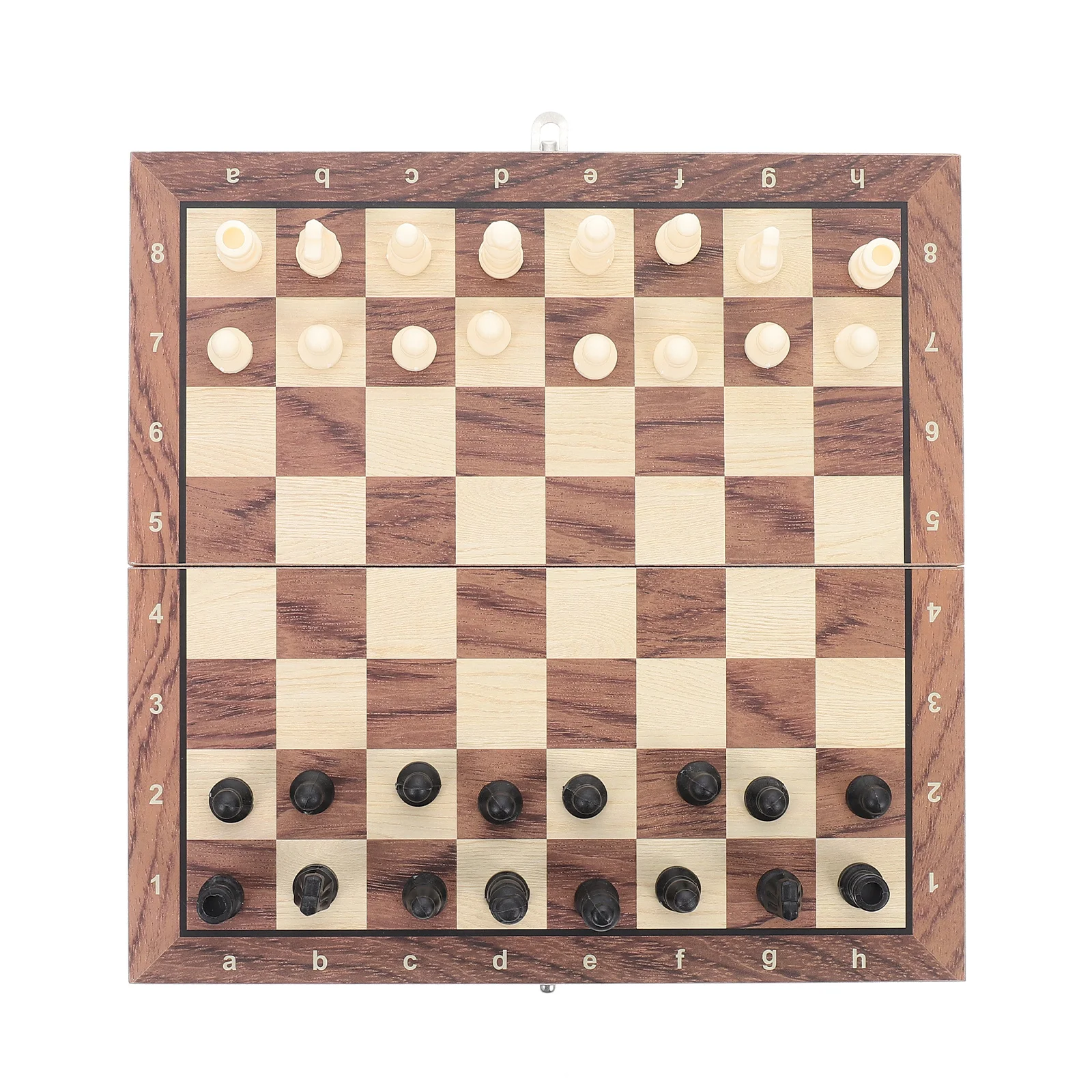 

1 set Wooden Chess Portable Kids Folding Board Checkers Board Game Game Toy Lightweight Chess Suit Entertainment