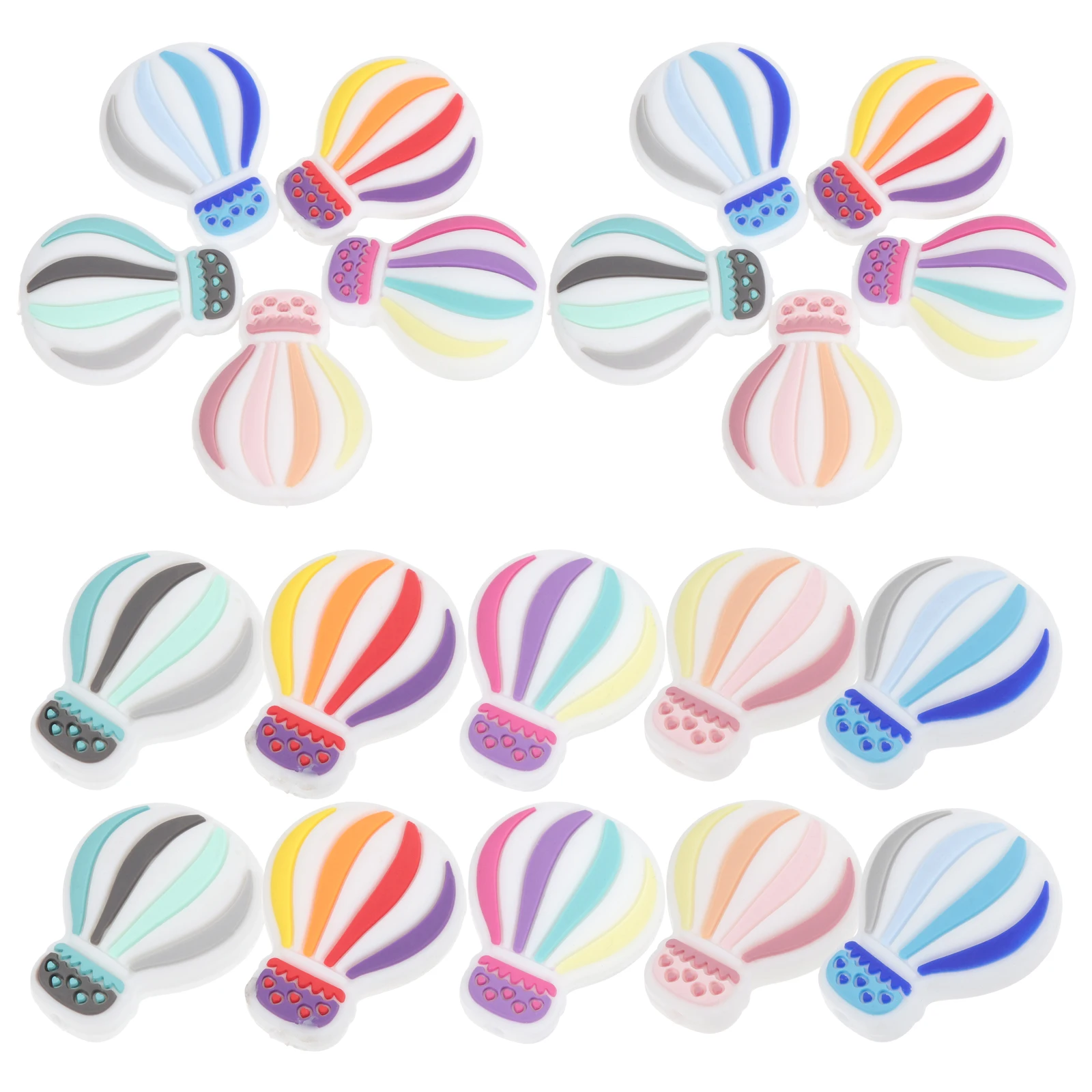 

20 Pcs Silicone Beads for Keychain Making Small Chew DIY Jewelry Bracelets Craft Supplies Baby Teething Toy Accessories