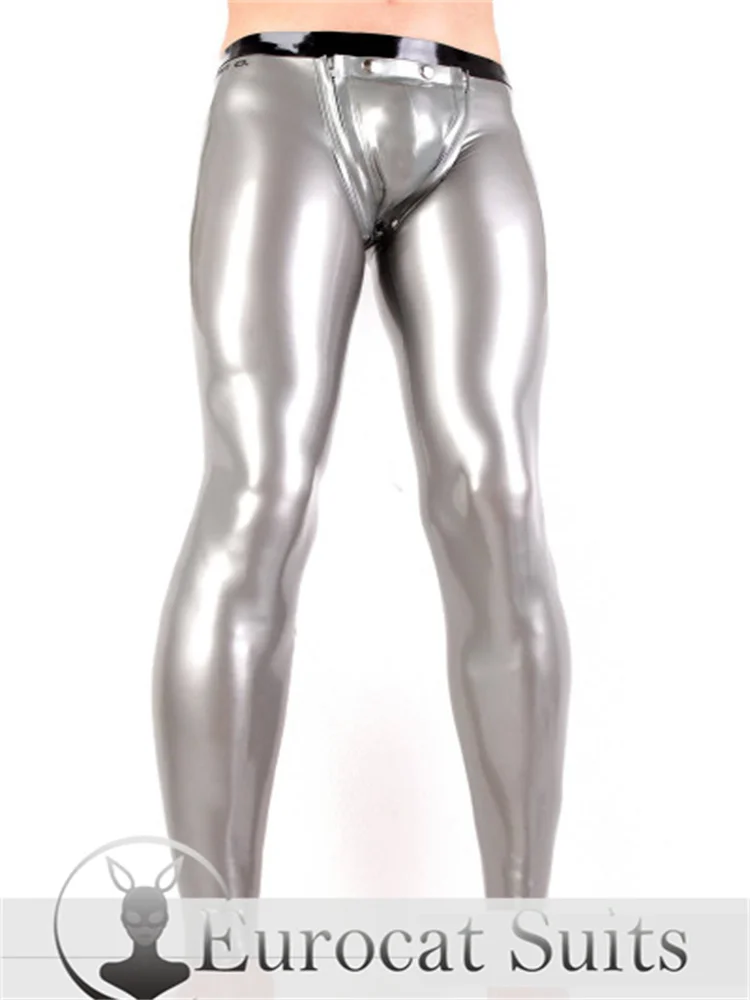 

latex leggings men eurocat suits latex trousers rubber fetish customised clubwear cosplayMen's Latex Leggings with Codpiece