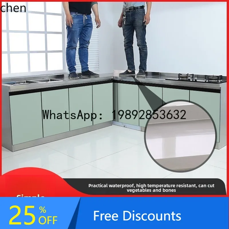 AB  Kitchen Cinet Simple Stainless Steel Stove Integrated Economical Sink Bowl Cinet Household Wall-Mounted Sideboard