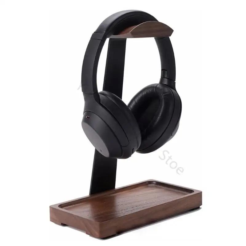 96BA Holzständerhalter für Headset-Display-Regal, Schreibtischaufhänger, Kopfhörerständer – Detail 2