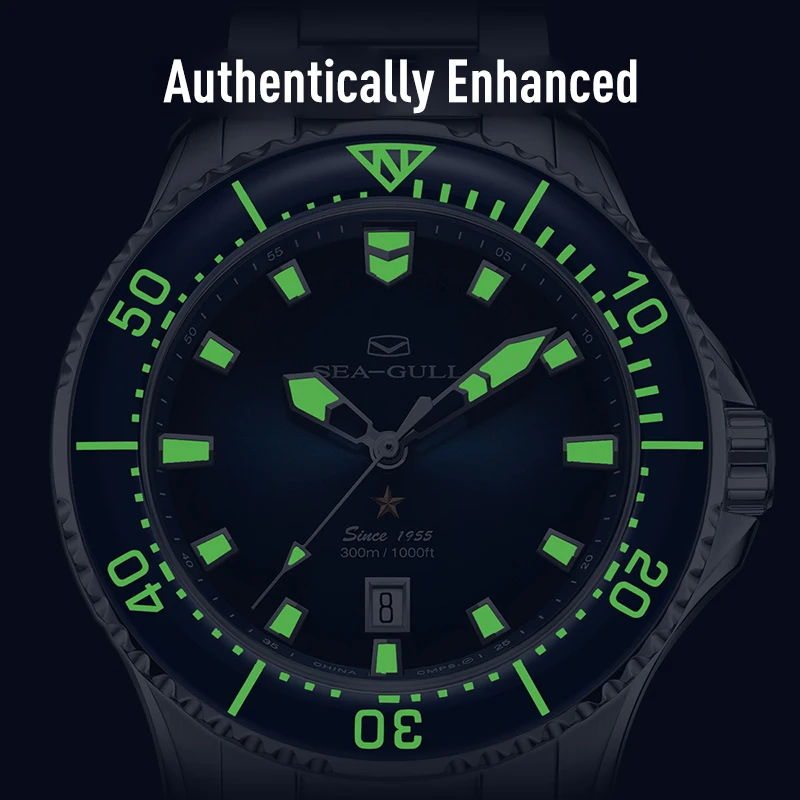 2023 New Seagull Ocean Star Wristwatch relogio masculino Men\'s Automatic Mechanical Watch 300m Diving Sapphire Crystal 1213