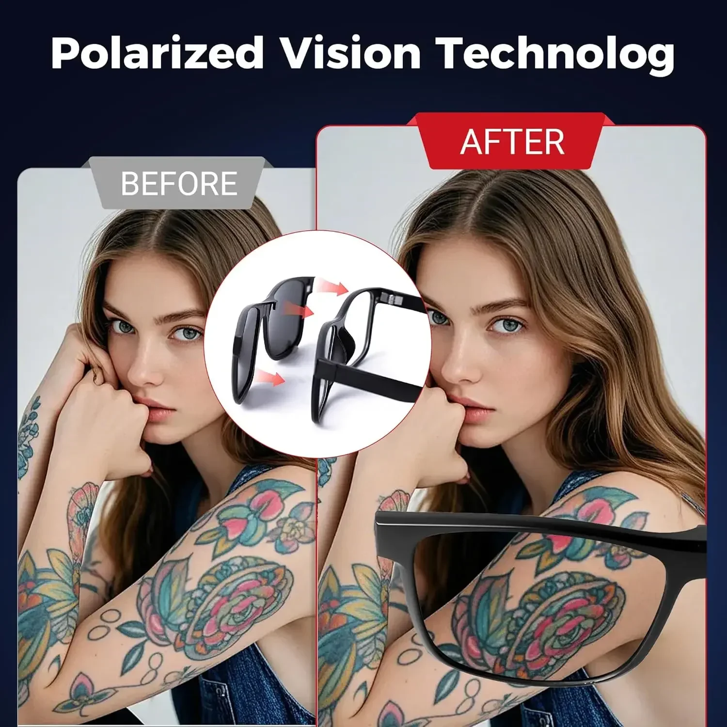 Narkasy Tattoo Headlamp with Polarized Glasses, Rechargeable LED Tattoo Work Light Kit, Anti-Glare Hands-Free Lighting